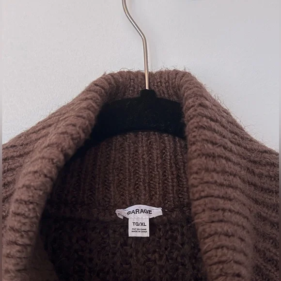 Garage Chocolate Brown Half-Zip Sweater - Picture 3 of 4